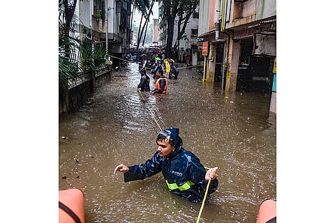 Waterlogging following heavy rains in Pune 
